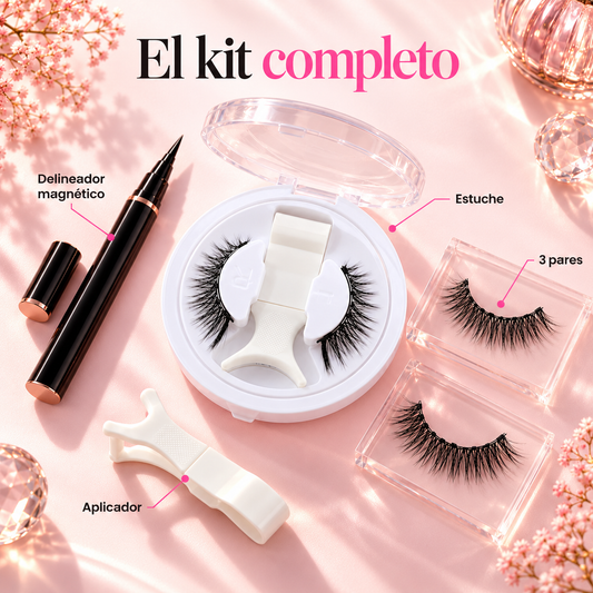 Qué incluye el kit: delineador magnético, aplicador, 3 pares y estuche