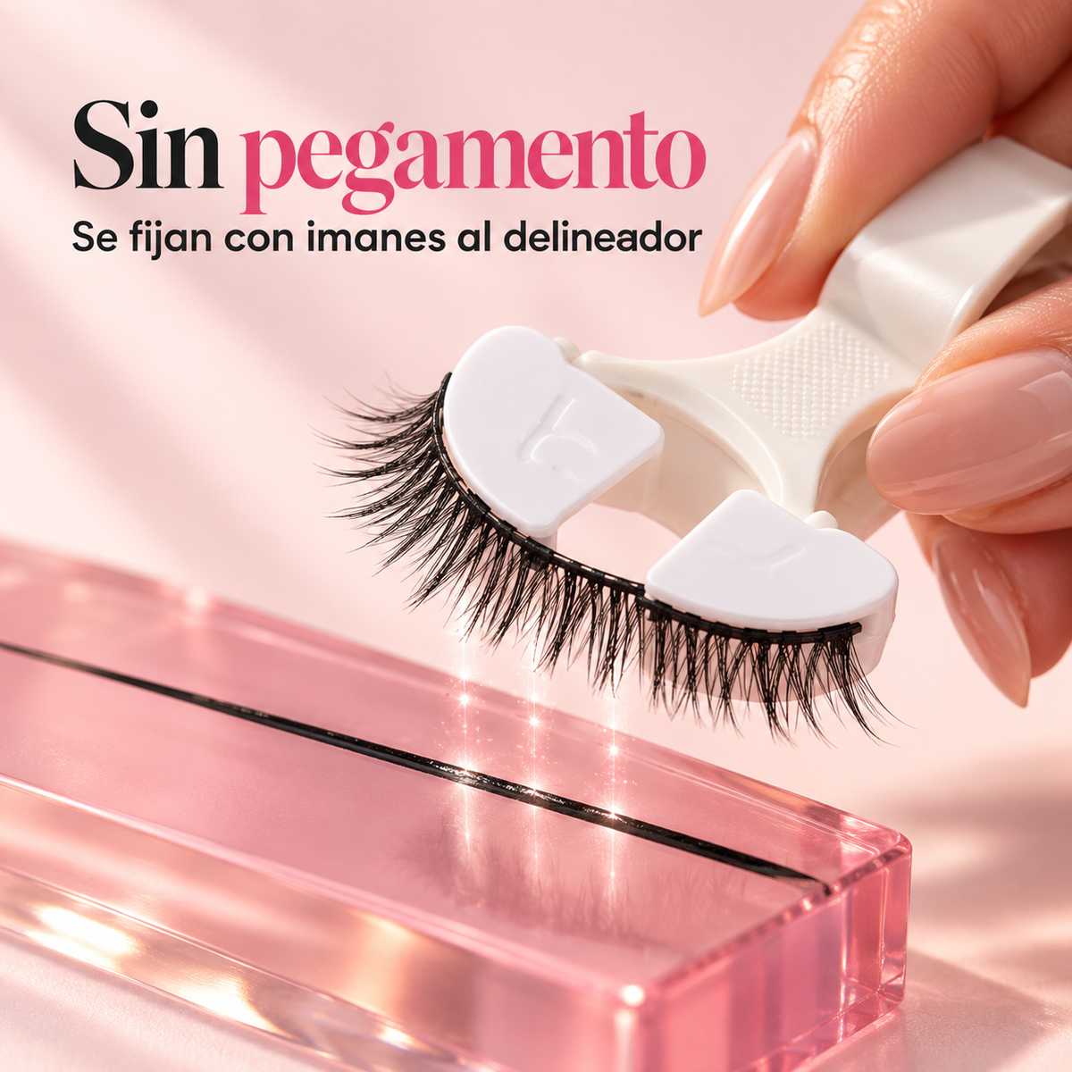 Sin pegamento: la pestaña se fija con imanes al delineador